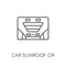 car sunroof or sunshine roof linear icon. Modern outline car sun