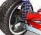 Car suspension separately from the car on white 3d illu