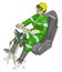 Car test dummy in green jump suit vector illustration