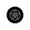 Car tire black glyph icon