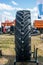 Car Tire. Black Rubber Truck Tyre. Rubber texture background