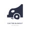 car tire blowout icon on white background. Simple element illustration from Transport concept