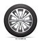 Car tire radial wheel metal alloy on isolated background vector.