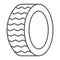 Car tire thin line icon, auto and part, wheel sign, vector graphics, a linear pattern on a white background.