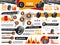 Car tire, tyre infographic, vehicle wheel diagrams