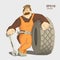 Car tire tyre service illustration