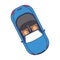 Car topview vehicle isolated