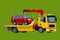 Car towing truck, evacuator Online, roadside assistance , Business and Service Concept, Flat 3d vector isometric