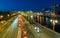 Car traffic on Prechistenskaya embankment, Moscow, Russia