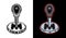 Car transmission, gear lever stick, automobile part vector illustration in two styles black on white and colorful on