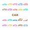 Car Transport Different Body Type Icons Set Vector