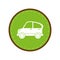Car transport industry contamination icon green circle