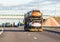 Car transporter carries cars along the highway