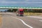 Car transporter carries cars along the highway