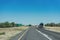 Car transporter on the trans kalahari highway in botswana