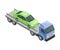 Car Transporter Truck with Auto for Retail Sales Isometric Vector Illustration