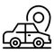 Car travel location icon, outline style