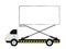 Car truck with billboards white for copy space, large billboard sign on side truck, mobile truck for advertise campaign, billboard