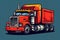 car truck, dump truck, trucking, transportation car in landscape, background