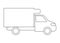 Car truck transport model coloring line icon. Van, automobile for freight transport. Vector sign outline