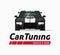 Car tuning shop vector banner, sticker, auto service centre logo