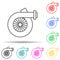 car turbo multi color style icon. Simple thin line, outline vector of cars service and repair parts icons for ui and ux, website