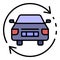 Car update firmware icon color outline vector