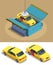 Car Usage Isometric Composition