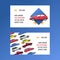 Car vector business card rental van auto vehicle minivan and automobile citycar on dealership business-card to rent