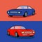 car vector , illustration of sport car with two color . All illustrations are easy to use