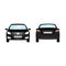 Car vector template on white background. Business sedan isolated. black sedan flat style. side back front view