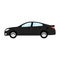 Car vector template on white background. Business sedan isolated. black sedan flat style. side view