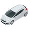 Car vector template on white background. Compact crossover, CUV, 3-door station wagon car. Template isolated. View