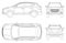 Car vector template on white background. Compact crossover, CUV, 5-door station wagon on outline. Template vector