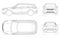 Car vector template on white background. Compact crossover, SUV, 5-door station wagon on outline. Template vector