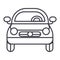 Car vehicle, front view vector line icon, sign, illustration on background, editable strokes