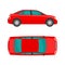 Car. View top and side. Flat styled vector illustration. on white background.