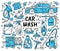 Car wash and detaling set of icons