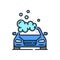 Car wash icon, auto clean service, soap bubbles