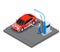 Car Wash Isometric Composition