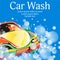 Car wash. Poster template for your design. Vector