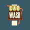 Car wash retro street signboard, vintage banner vector Illustration