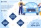 Car Wash Service Brochure Template Flat Design Illustration Editable of Square Background Suitable for Social media or Web