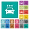 Car wash square flat multi colored icons