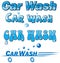 Car wash symbol set isolated on white