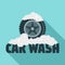 Car wash tire logo, flat style