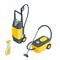 Car wash tools.Car wash full automatic service facilities with touch less equipment. Flat 3d vector isometric