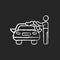 Car washer chalk white icon on black background