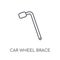 car wheel brace linear icon. Modern outline car wheel brace logo