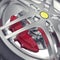 Car wheel close-up view with focus effect. 3d illustration